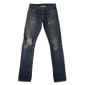 Raleigh Denim Workshop Thin Selvedge Jeans 31x36 Thrashed Honeycomb Dirty Wash